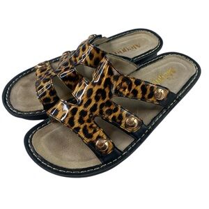 Alegria Sandals Women’s 41 Dinah Triple Strap Adjustable Animal Print